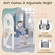 preview thumbnail 5 of 5, 5 in 1 Toddler Slide and Swing Set, Kid Slide for Toddlers Age 1-3, Bus Themed Baby Slide, Playset Playground Blue Gray