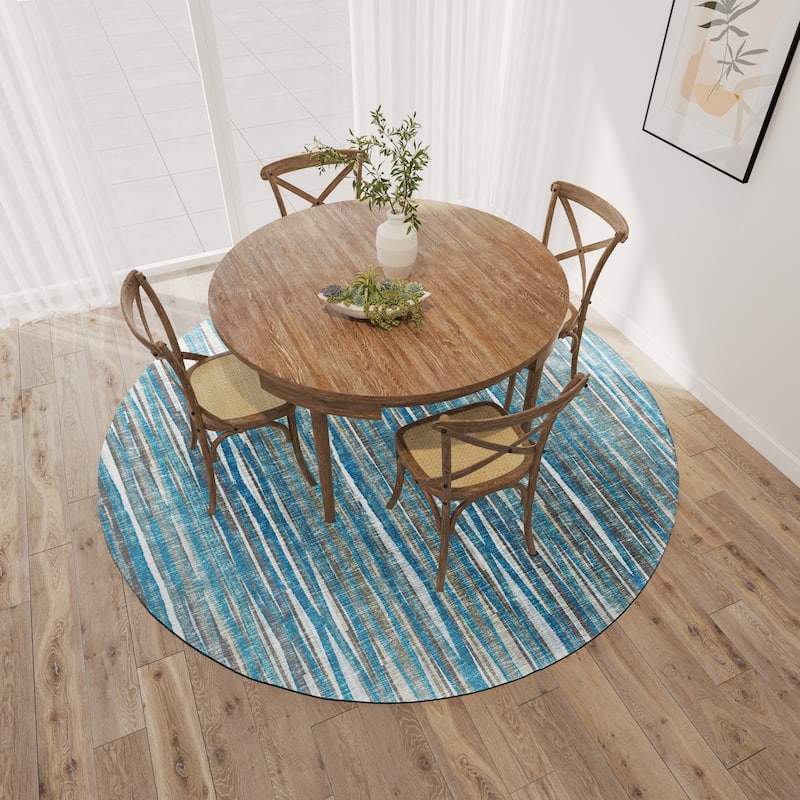 Indoor/Outdoor Waverly Modern Stripes Washable Rug