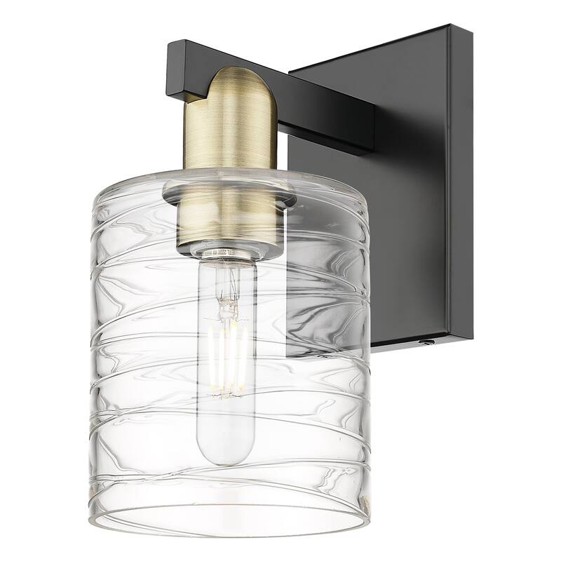 Innovations Lighting 716-1W-11-5 Cobbleskill Sconce Cobbleskill 11" - Black Antique Brass / Deco Swirl