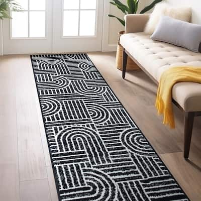 World Rug Gallery Contemporary Stripe Arch Design Area Rug