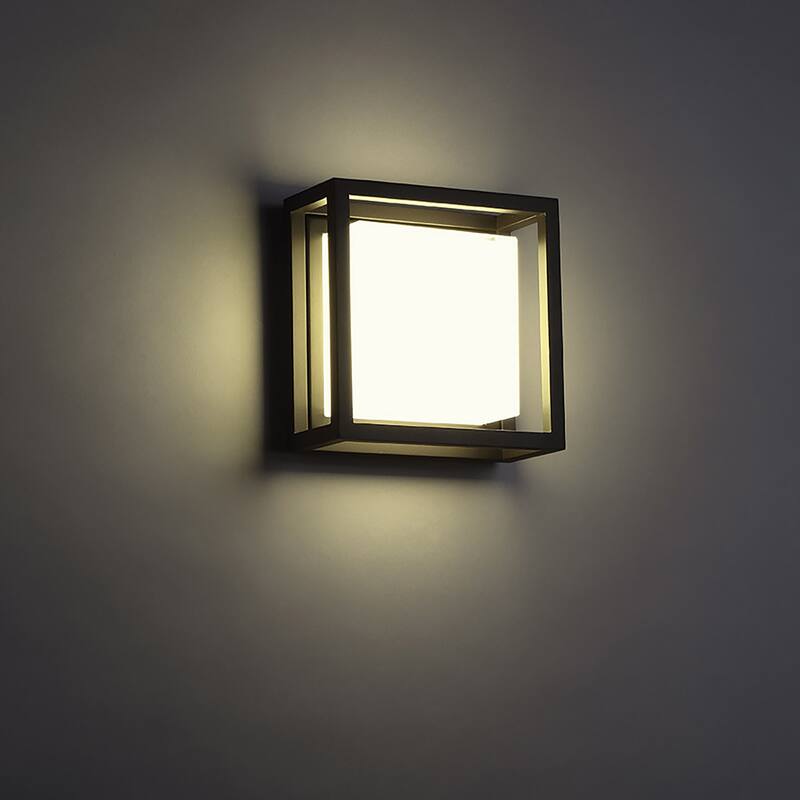Framed 8in LED Indoor or Outdoor Wall Light 3000K