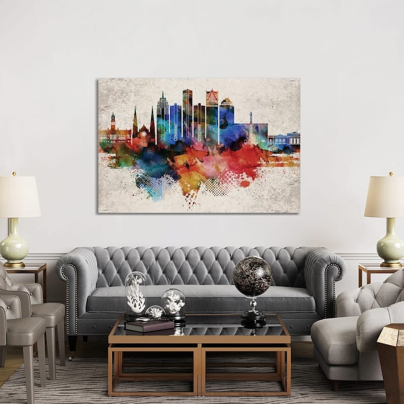 iCanvas "Detroit Abstract" by WallDecorAddict Canvas Print