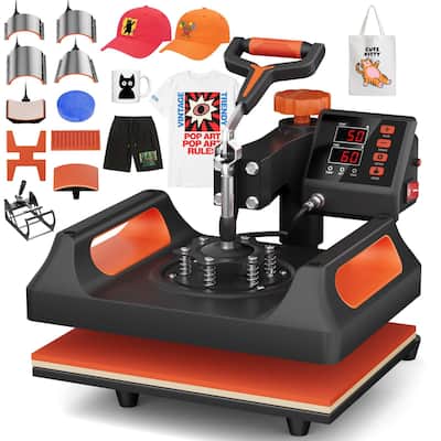 11 in 1 Heat Press Machine, 360° Swing Away Shirt Press Machine - Digital Professional Heat Transfer Tshirt Press Machine