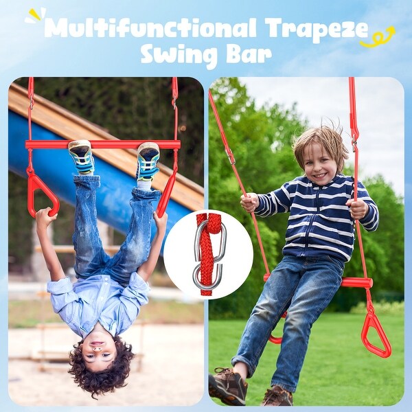 50FT Ninja Warrior Obstacle Course Sauser Swing Set for Kids, Tree