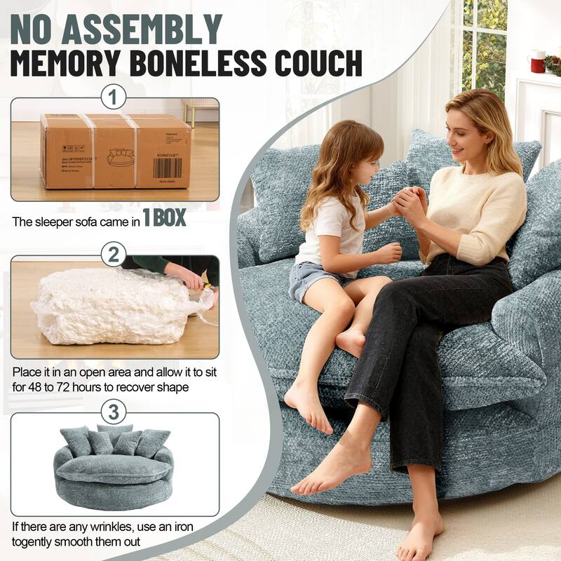 Rossetta Oversized Round Polyester Foam Chair with Pillows