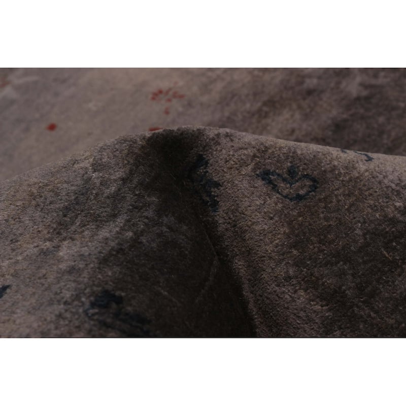 ECARPETGALLERY Hand-knotted Vibrance Dark Grey Wool Rug - 4'6 x 6'11