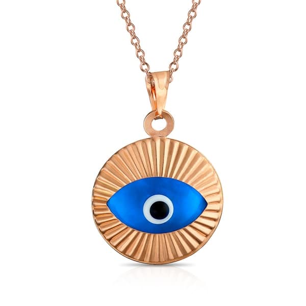 Turkish Spiritual Moving Evil Eye Pendant Necklace 925 Sterling Silver - Overstock - 30632985
