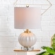 preview thumbnail 12 of 16, Dana 17.5" Glass/Crystal LED Table Lamp, White/Chrome by JONATHAN Y
