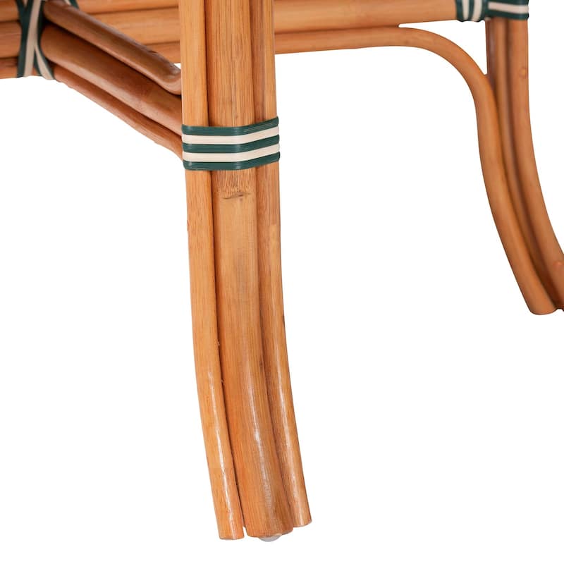 Mattie Natural Rattan Round Bistro Dining Table - Handwoven Cafe-Style Accent Table for Kitchen or Indoor/Outdoor Lounge