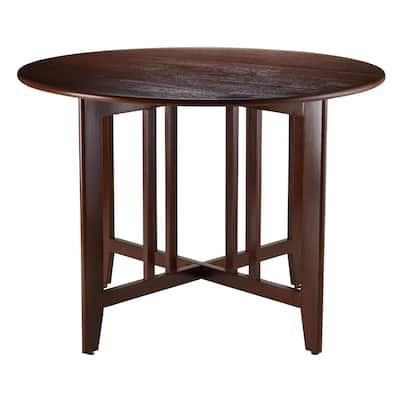 Alamo Double Drop Leaf Dining Table, Walnut - 42"W x 27.80" x 29.65"H