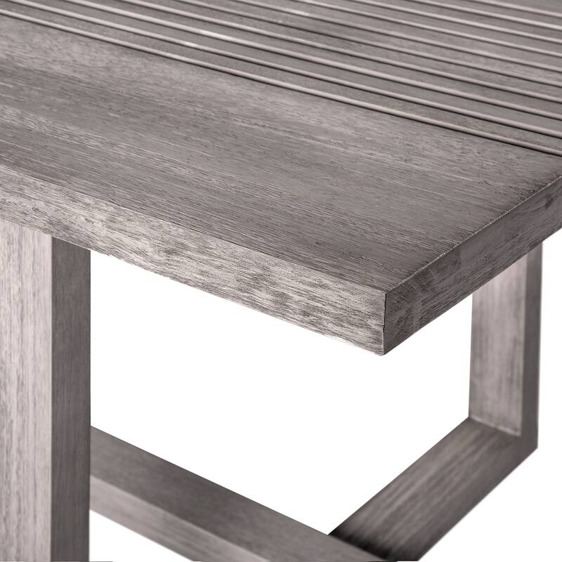 Vivid 82" Solid Eucalyptus Wood Indoor Outdoor Patio Dining Table