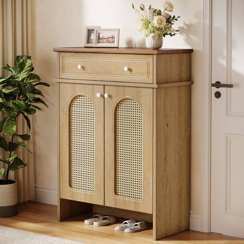 6-Tier Shoe Cabinet with Doors and Drawer