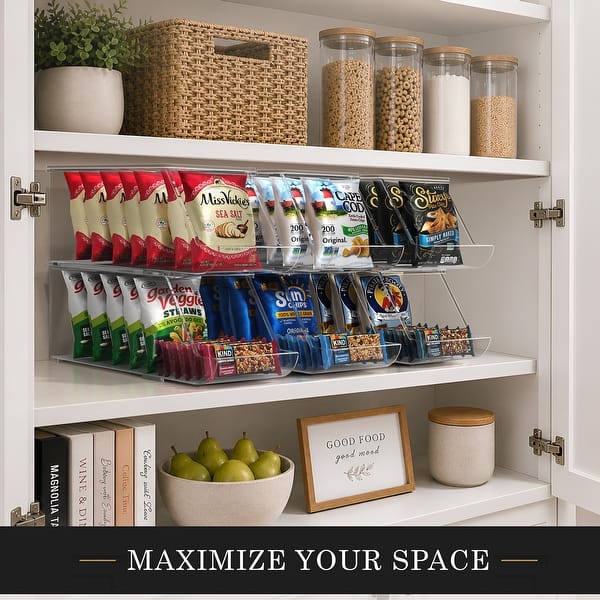 Sorbus 2 Pack Clear Stackable Open Front Snack Organizer Bins - Pantry Storage Bins for Chips, Snacks & Food Pouches - On Sale - Bed Bath & Beyond