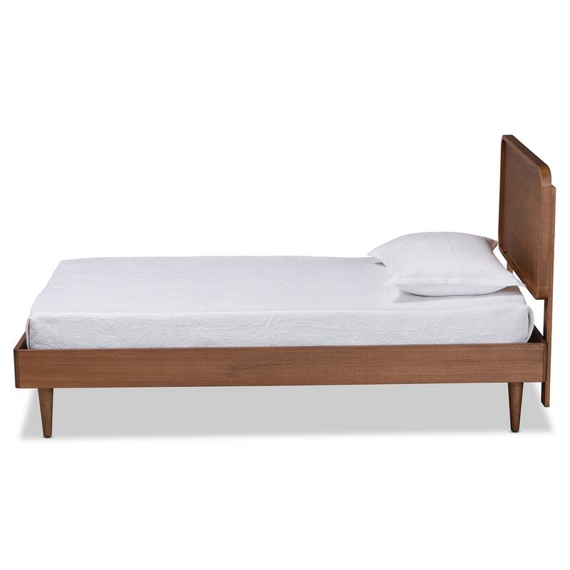 Gisa Mid-Century Modern Transitional Wood Twin Size Platform Bed