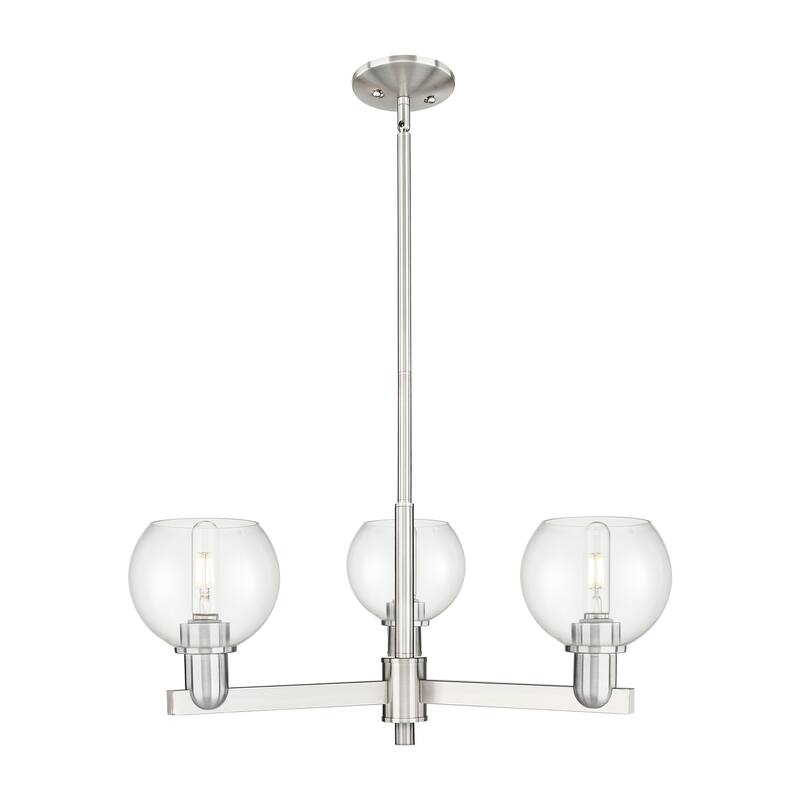 Innovations Lighting Endless Possibilities Arcadia - Athens - 3 Light 28" Stem Hung Chandelier - Clear/Satin Nickel