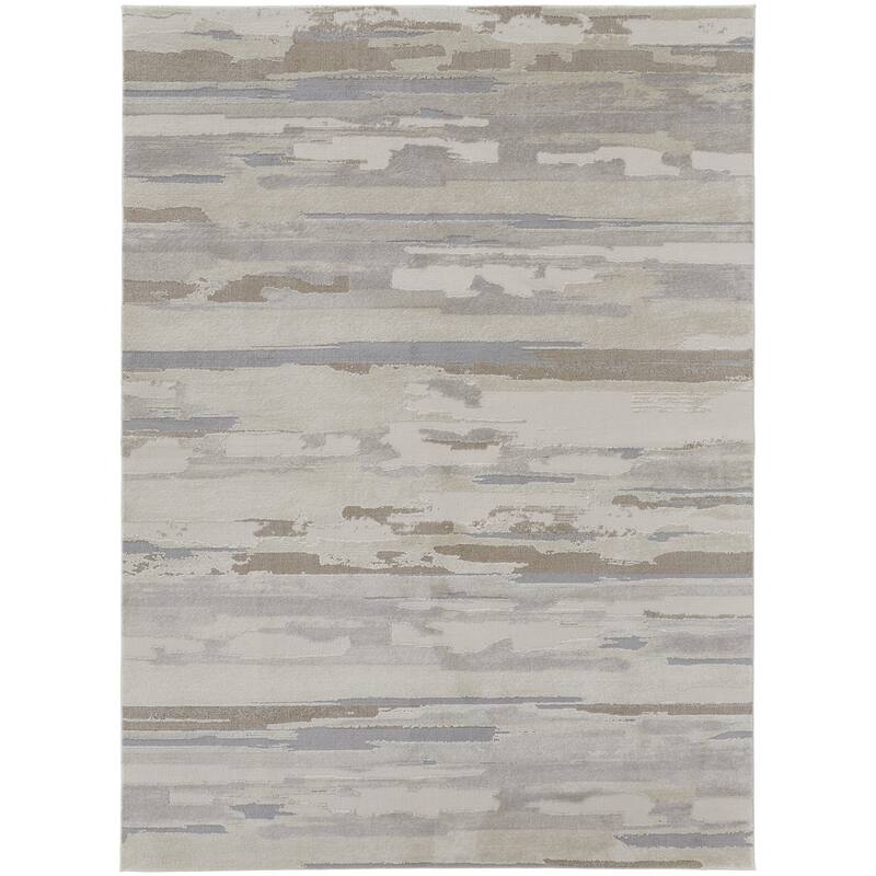Vamex Power Loomed Distressed Abstract Stain Resistant Area Rug By HomeRoots - 114' X '79' X '0.63