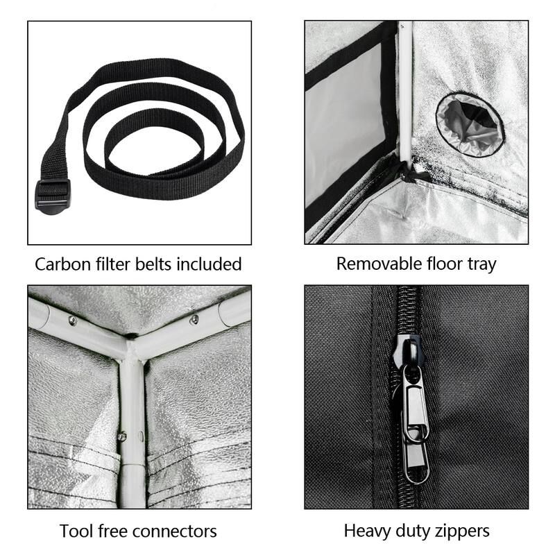Plant Growing Green and Black Tent Grow Tent Kits with Window - Green & Black