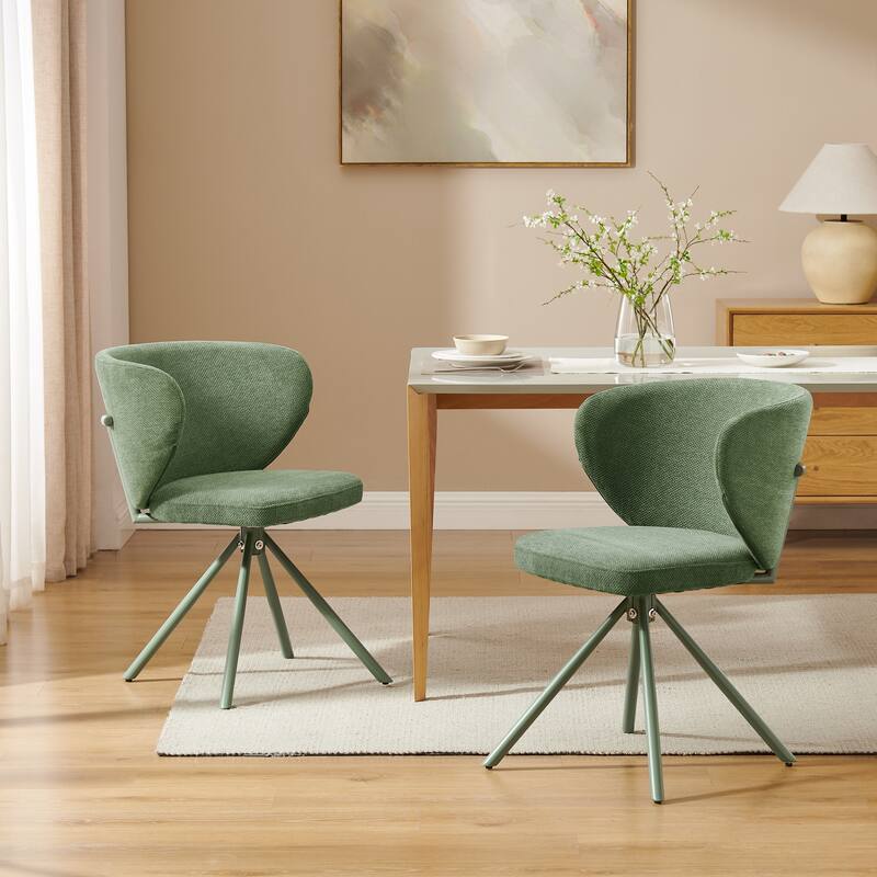 Art Leon Swivel Upholstered Dining Chair with Metal Base