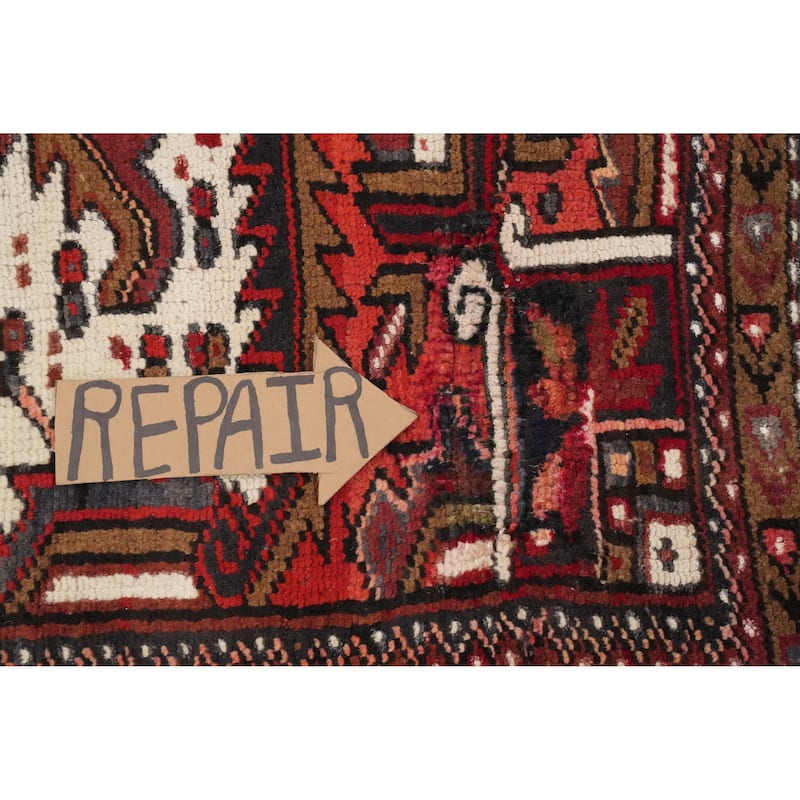 Hand Knotted Oriental 100% Wool Carpet Traditional Medallion Red Heriz Area Rug - 11' 3'' X 8' 1''