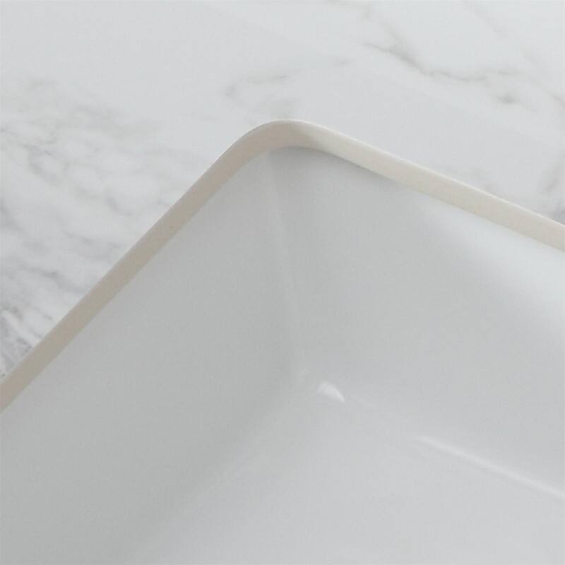 Durable Bathroom Vanity Top with Undermount Ceramic Sink, Backsplash, and Overflow Hole - 42.99in L