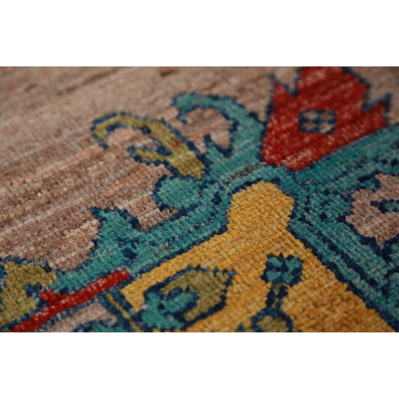 Brown Vegetable Dye Ziegler Oriental Area Rug Hand-Knotted Wool Carpet - 6'10"x 10'5"