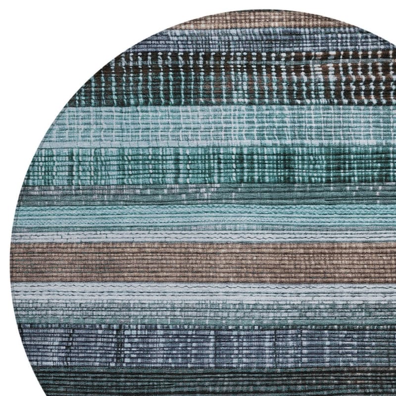 HomeRoots Striped Transitional Rectangle Outdoor Rug