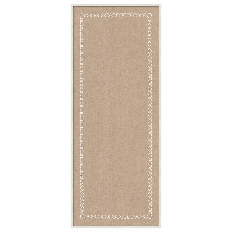 Kate and Laurel Pinboard White Scalloped Edge - 17x41 - Lucie White