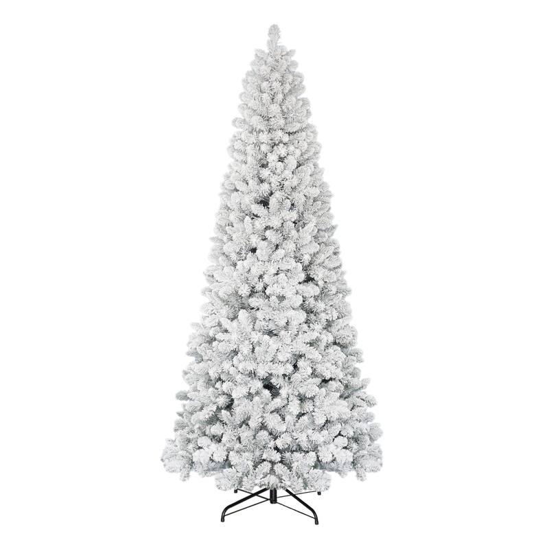 9' Flocked Virginia Pine Artificial Christmas Tree, Unlit - 9 Foot