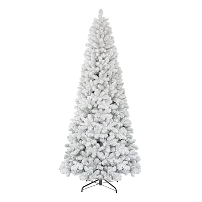 9' Flocked Virginia Pine Artificial Christmas Tree, Unlit - 9 Foot