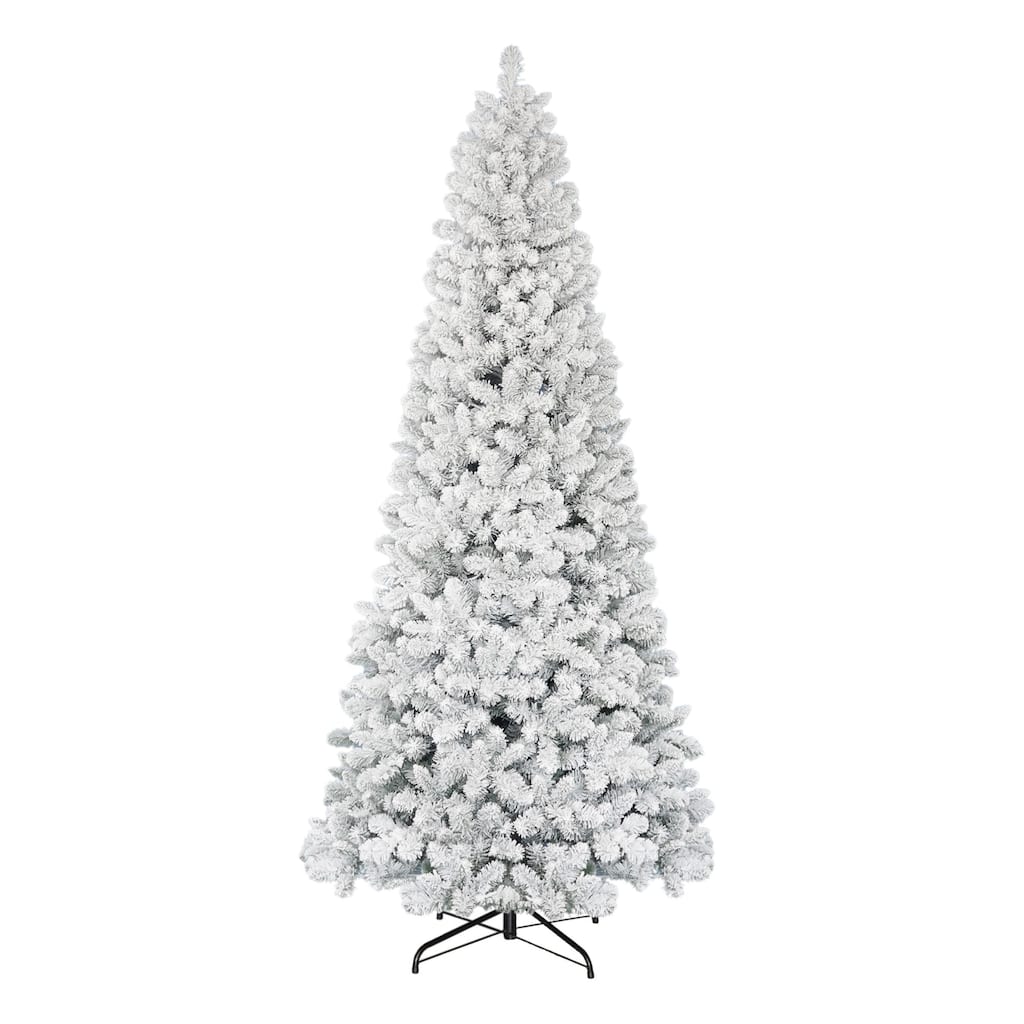 9' Flocked Virginia Pine Artificial Christmas Tree, Unlit - 9 Foot