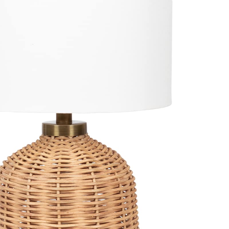 Kate and Laurel Wylla Rattan Table Lamp - 8x8x18