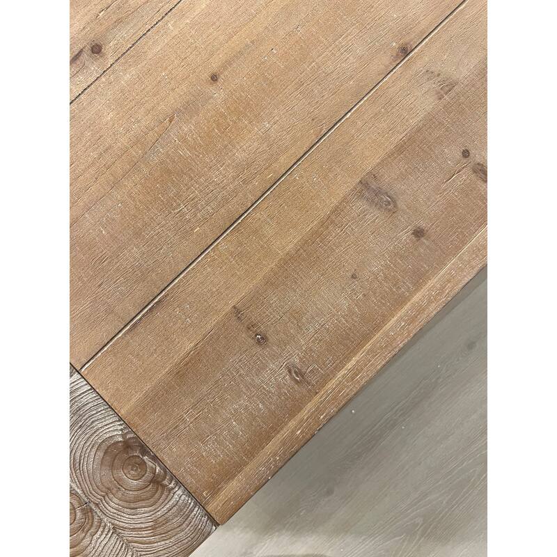 Roomfitters Wood Coffee Table, 49in Modern Farmhouse Rectangular Living Room Table, Natural Wood