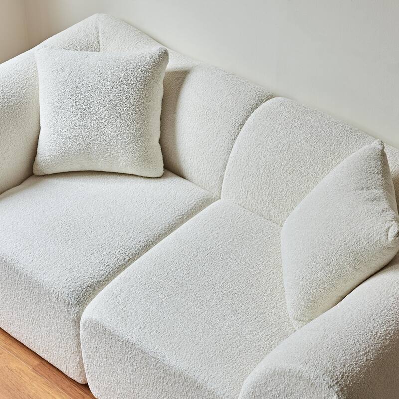 Velvet 2-Seater Sofa Couch, Chaise Lounge Sofa with High-Density Cushions, Corduroy Loveseat Sofa Recliner Sofa