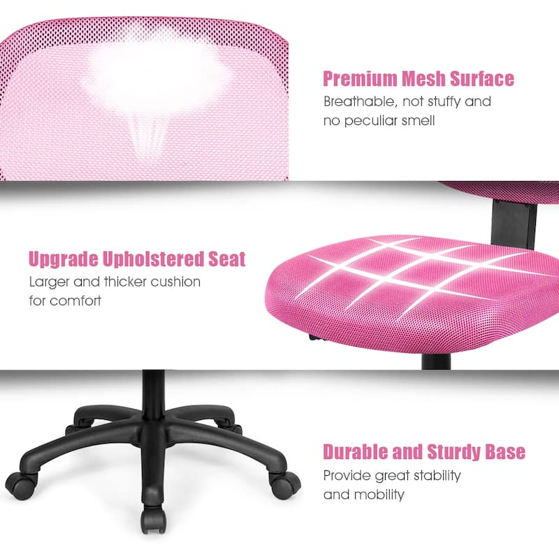 Costway Mesh Office Chair Low-Back Armless Computer Desk Chair