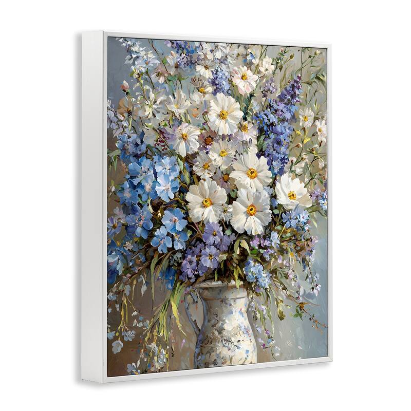 Stupell Flowers in Chinoiserie Vase Framed Giclee Art Design By Franklyn Gregory
