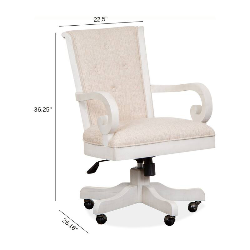 Magnussen Home Bronwyn Alabaster Fully Upholstered Swivel Chair - 22.5''W x 26.16''D x 36.25''H