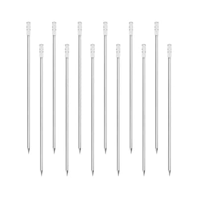 Metal Cocktail Toothpicks Drink Picks Cocktail Skewer 12Pcs - Silver