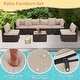 preview thumbnail 37 of 66, EROMMY 6/7 Piece Modular Outdoor Rattan Sofa Set, All-Weather Wicker Patio Furniture with Storage Table, Cushions & Pillows
