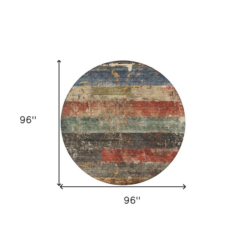 HomeRoots Striped Transitional Rectangle Outdoor Rug