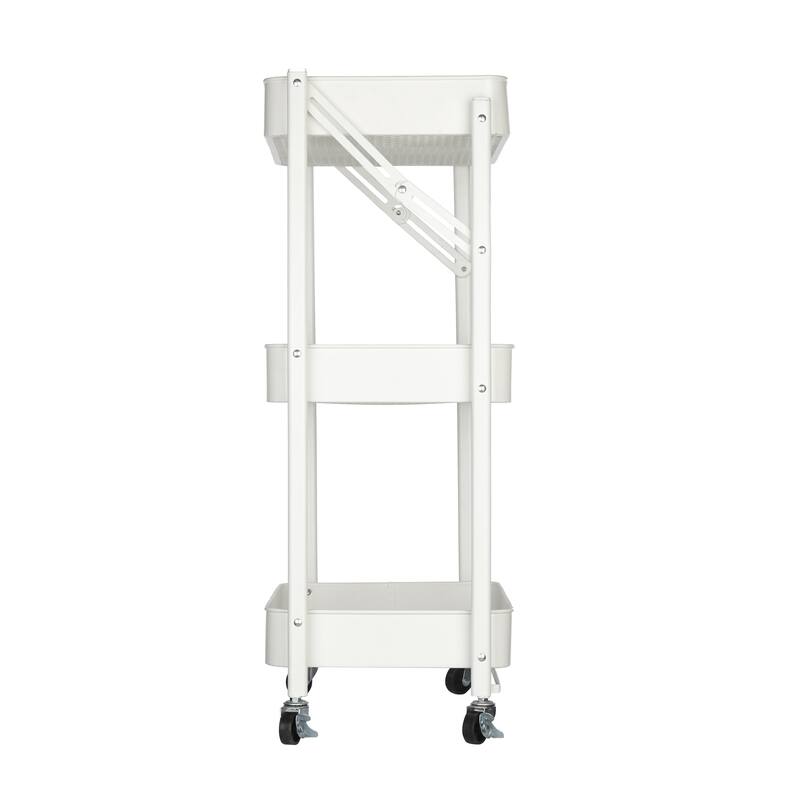 Urban Shop Foldable 3 Tier Mesh Rolling Storage Cart - 17.8" x 11.65" x 30.5"