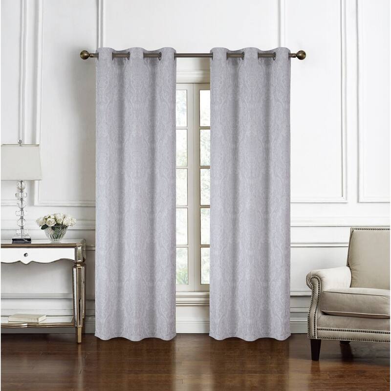 Bridgeport Jacquard Window Curtain Panel 90" - Machine Wash