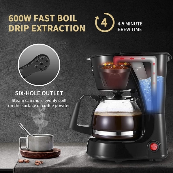 4 Cup Automatic Drip Coffee Maker One Button Control - Bed Bath & Beyond -  37507319