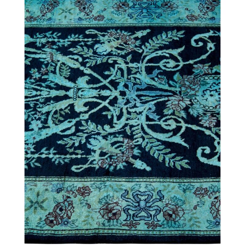 Fine Vibrance, One-of-a-Kind Hand-Knotted Area Rug - Black, 2' 7" x 9' 2" - 2' 7" x 9' 2"