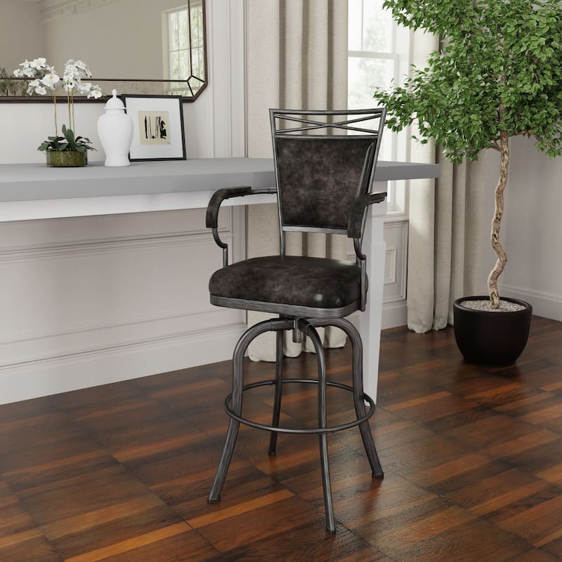Hillsdale Furniture Bridgetown Metal Swivel Stool, Pewter