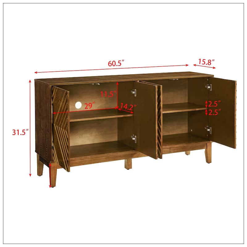 Farmhouse 60.5'' Buffet Cabinet with Storage