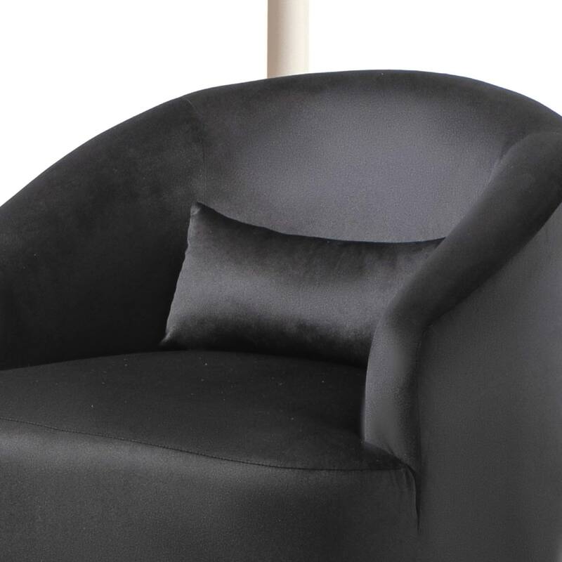 Accent Chair with Barrel-shaped Design and 360 Degree Swivel Feature