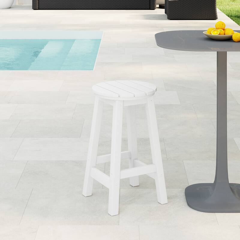Laguna Hdpe All Weather Outdoor Patio 24" Round Counter Stool