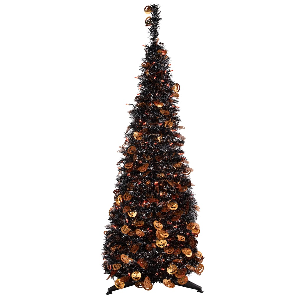 4' Fall Harvest Pop Up Artificial Thanksgiving Tree with Pumpkins