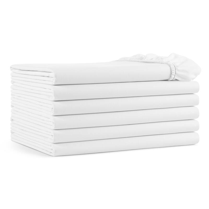Host & Home Sateen Fitted Bed Sheets - Pack of 6 - 300 Thread Count - Twin