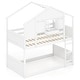preview thumbnail 1 of 4, Wood House Bed Bunk Bed Twin Over Twin Floor Bunk Bed for Kids w/ Roof White